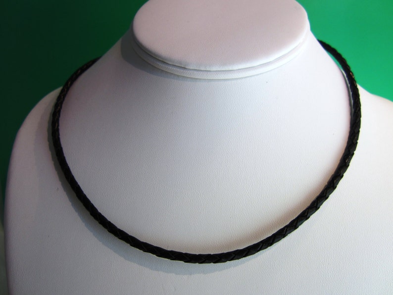 Leather Bolo Cord Necklace Black Braided Bolo Cord and Pure Etsy