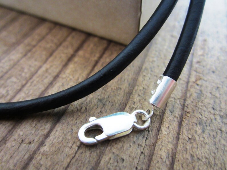 3mm Leather Cord Necklace Pure Sterling Silver Clasp/Catch Etsy