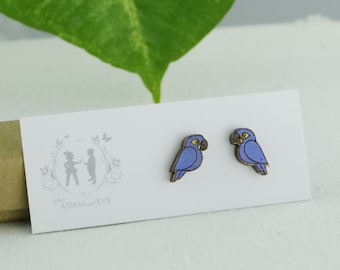 Blue Macaw Earrings - Bird earrings - Australian earrings - Australian studs - Gift for her - Lasercut earrings - Bird earrings
