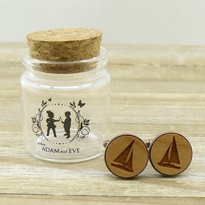 Segeln * Laser cut Holz Manschettenknöpfe - Kupfer - Einzigartiges Geschenk - Sailor Geschenk - Boot Manschettenknöpfe - Australischer Verkäufer