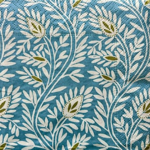 Blue Floral Paper Napkins: Decoupage & Scrapbooking (Set of 3)