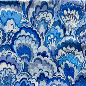 Florentine Blue Paper Napkins: Decoupage Supplies, Set of 3
