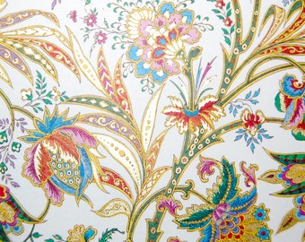 Florentine Paper, Gold Accents, Italian Paper Crafts (5" x 4.25", 2 Sheets)