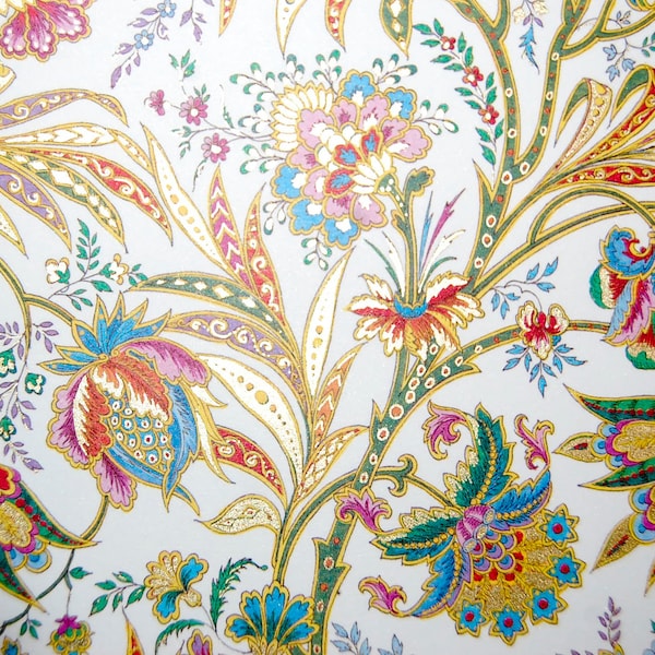 Florentine Paper, Decoupage Paper, Collage Paper, Paper from Italy,  Two Sheets, Gold Highlighted Paper, Paper Crafts, Scrapbooking, Wedding