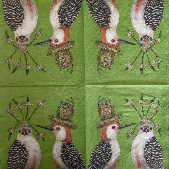 3 Decoupage Napkins, Bird Napkins, Whimsical Paper Napkin, Fancy Birds Paper  Napkins, Napkins for Decoupage, Decorative Napkins, Collage, -  Denmark