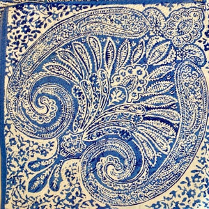 Blue Floral Decoupage Napkins: Paper Collage, Set of 3