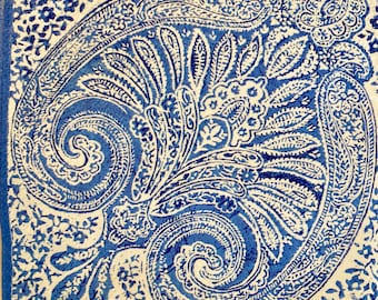 Blue Floral Decoupage Napkins: Paper Collage, Set of 3