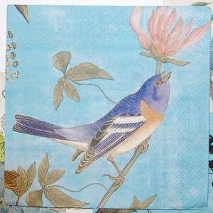 Blue Bird Paper Napkins for Decoupage (Set of 3)