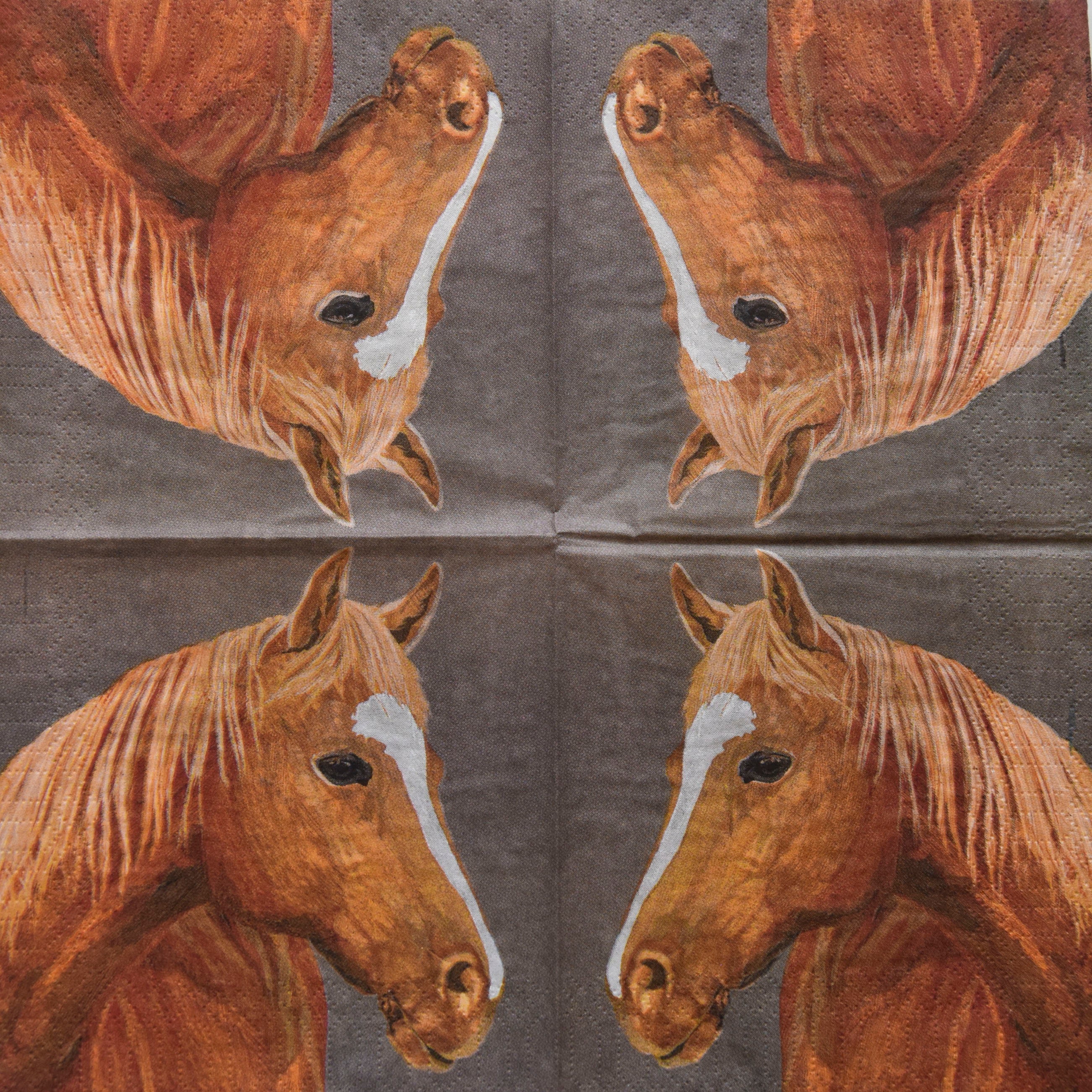 3 Decoupage Napkins Horse Napkins Whimsical Paper Napkin Etsy 日本