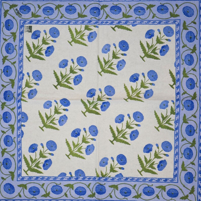 Blue and White Paper Napkin 3 Decoupage Napkins Floral Paper Etsy