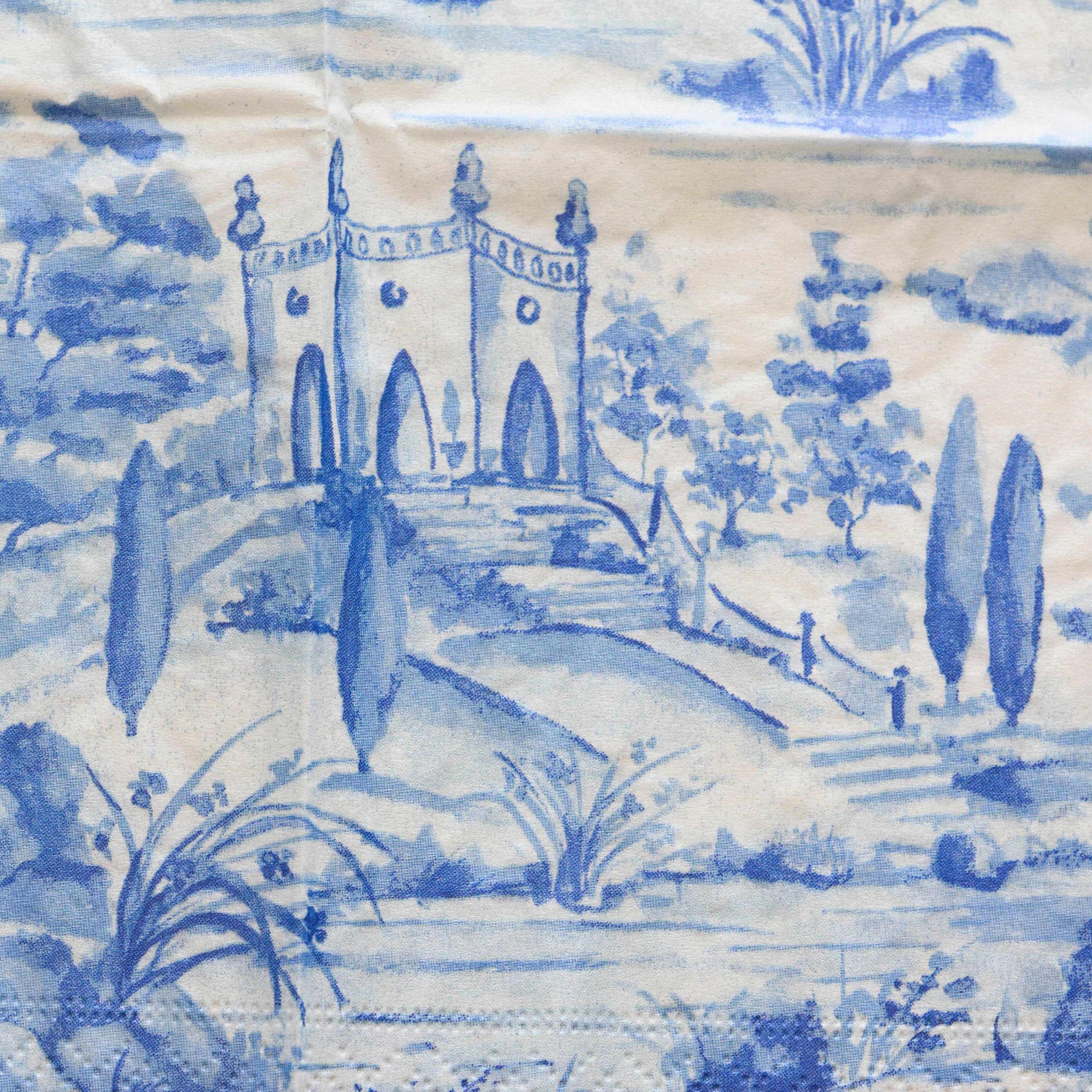 Blue and White Toile Napkins 3 Paper Napkins Decoupage Etsy
