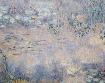 Monet Water Lilies Paper: Floral Collage, Scrapbooking (2 Sheets)
