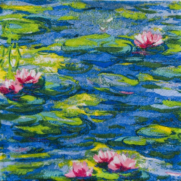 Monet Waterlily Napkins, 3 Paper Napkins, Waterlilies Napkin, Decoupage, Collage, Monet Painting, Scrapbooking, Paper Crafts