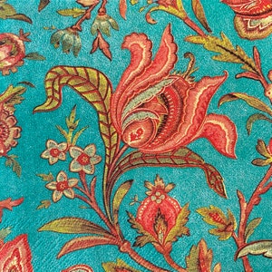 Floral Paper Napkins: Teal & Gold Decoupage, Set of 3