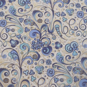 Florentine Paper, Blue and Gold Paper, Decoupage Paper, Collage Paper, Gold Highlights, Paper Craft, Italian Paper, 2 Sheets 5&quot; x 4.25&quot;