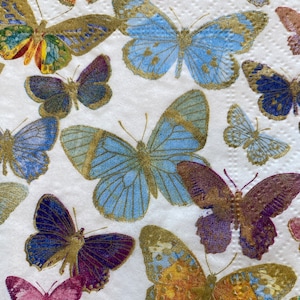 Butterfly Napkins, Decoupage Paper Napkin, Butterfly Paper, Napkins for Decoupage, Decorative Napkins, Collage, 3 Decoupage Napkins