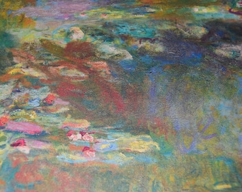 Water Lily Pond, Monet Lilies Paper, Scrapbook Paper, Collage Paper, Gift Wrap Paper, Journal Paper, Two Sheets of Decorative Paper