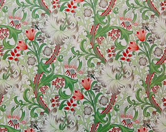 William Morris Floral Paper: Art Nouveau Decoupage, Scrapbooking (Two 8.5x11" Sheets)