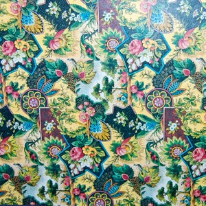Rare Out of Print French Vintage Paper: Pink Blossoms and Vines Decoupage Paper, Wrapping Paper, Delicate Floral Paper, Two Sheets 8.5 x 11"