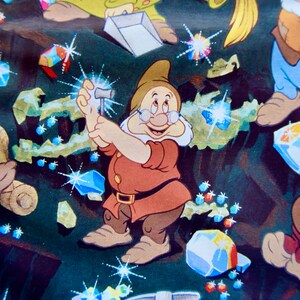 Vintage Snow White Paper: Dwarfs & Gems, Two 8.5x11 Sheets