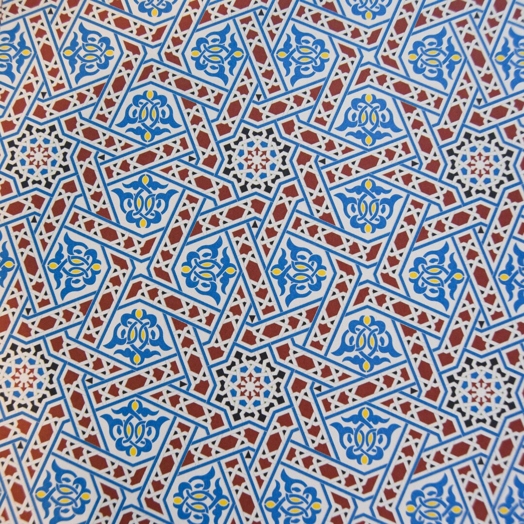 Moroccan Tile Decoupage Paper: Blue & Red Decorative Paper (2 Sheets ...