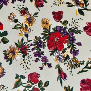 Vintage Floral Paper: Mid-Century Style, Scrapbooking, Decoupage (Two 8.5x11 Sheets)
