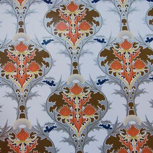 Two Sheets of Decorative Paper, Art Nouveau, Coral and Grey Floral, Decoupage Paper, Book Cover Paper, Delicate Floral Paper, Collage Paper