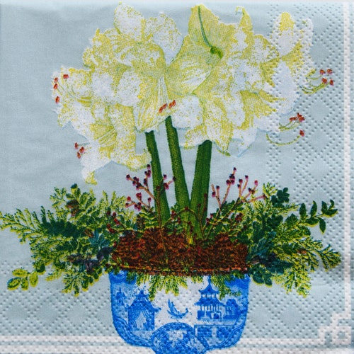 Blue and White Toile Napkins 3 Paper Napkins Decoupage Etsy