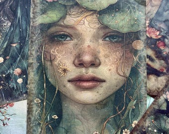 Forest Fairy Paper Pack: Green Scrapbook Paper, Card Making (6x4")