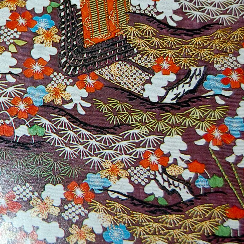 Kimono Japanese Design Decoupage Paper Flower Embroidery Etsy