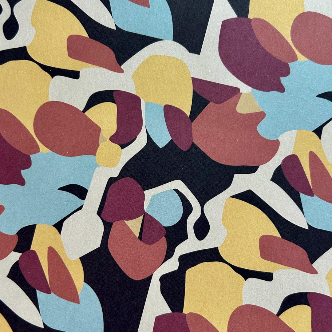 Art Deco Decoupage Paper: Fun Abstract Design (two 11x8.5