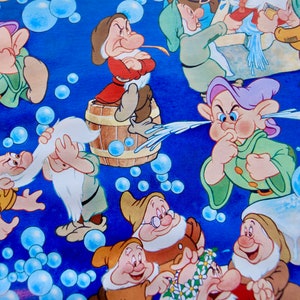Vintage Snow White Paper, Dwarfs and Woodland Creatures, 2 Sheets