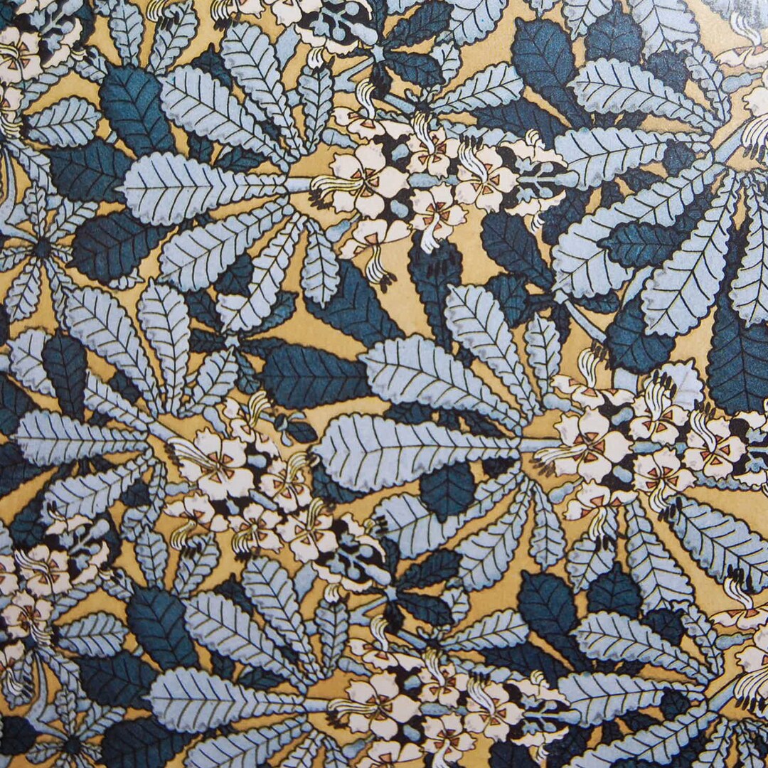 Decorative Paper, Art Nouveau Paper, Leaves on Gold, Decoupage Paper, Wrapping Paper, Paper Art
