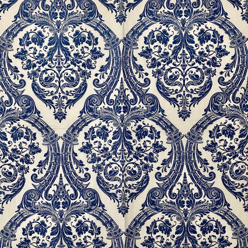 Blue and White Napkins, Paper Napkin, Napkins for Decoupage, Decorative