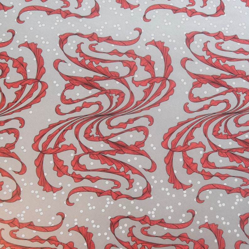 Coral Reef Art Deco Paper Two Sheets Vintage Paper Decoupage Craft