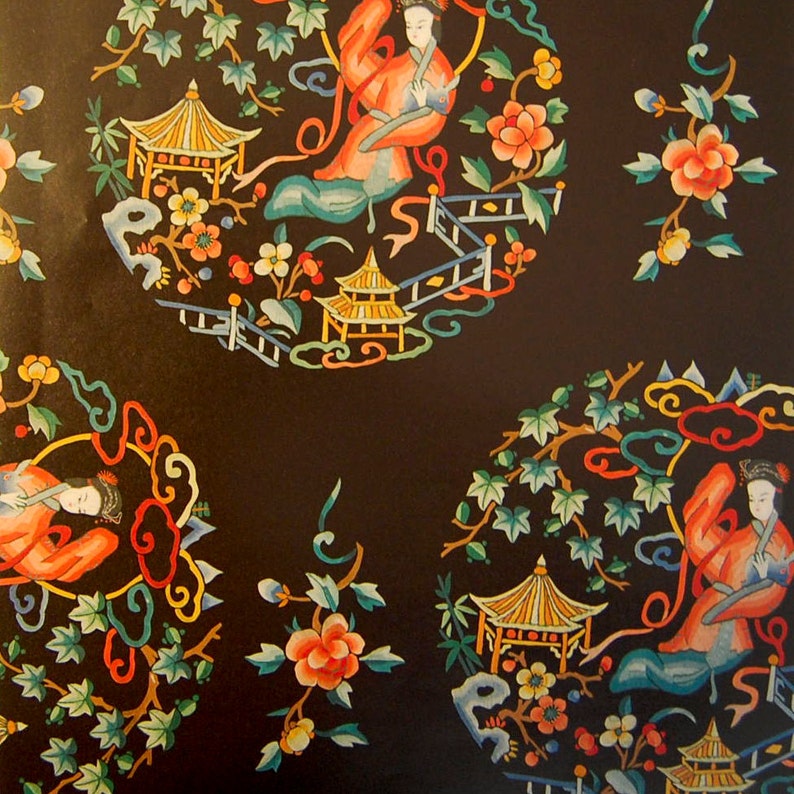 Decorative Paper Chinese Silk Embroidery Design Decoupage Etsy