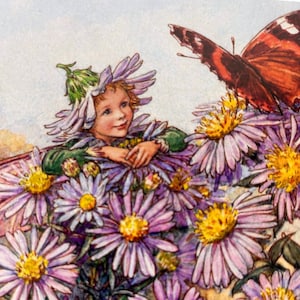 Fairies and Flowers, Fairy Postcard, Fairy Art, Postcard Art, Vintage Style Illustration, Collage Paper,  Ephemera Postcard,