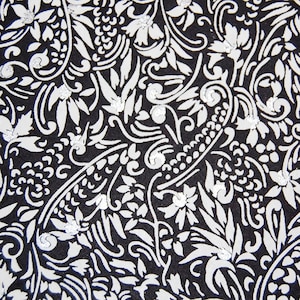 Japanese Chiyogami Paper: Cream Floral, Silver Highlight (2 Sheets)