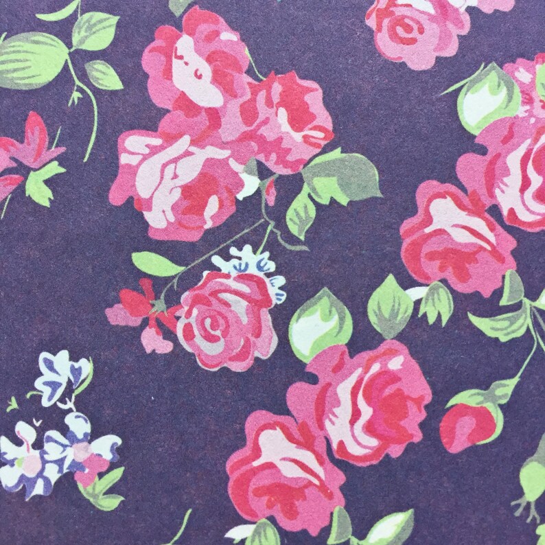 Floral Pattern Two Sheets of Pink Roses Scrapbooking Floral Paper Decoupage Paper Country Flowers Floral Paper Wrapping Paper