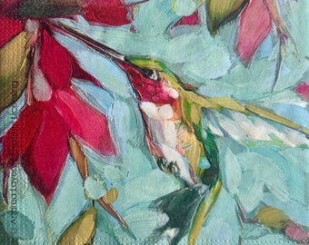 Hummingbird Paper Napkins, Painted Birds, Decoupage Napkins, Set of 3
