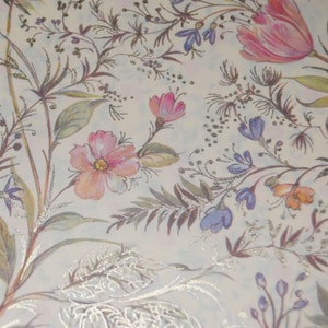 Florentine Paper: Pink Floral with Gold Accents (5&quot; x 4.25&quot; Sheets)