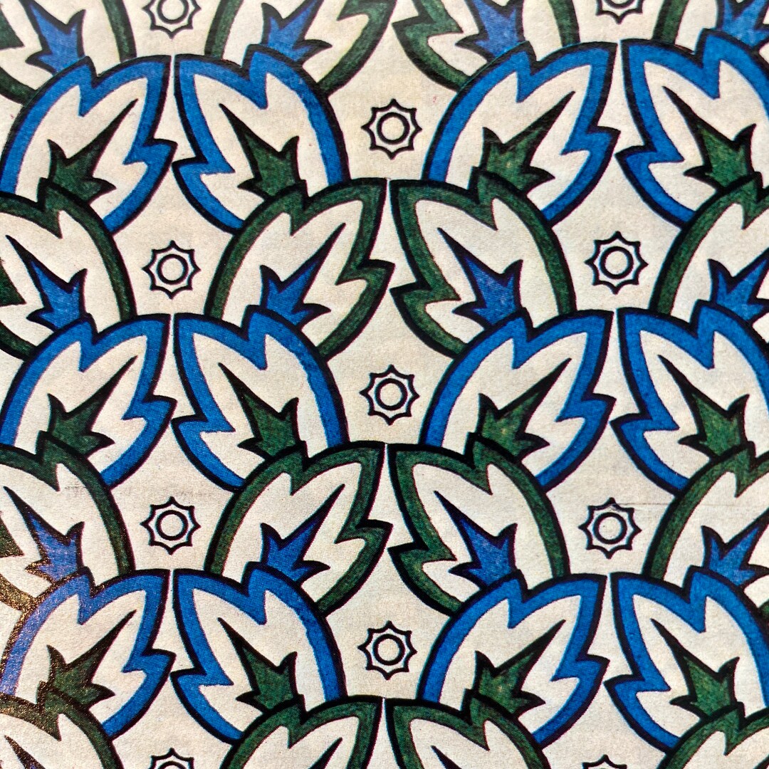 Decoupage, Art Deco Design, Abstract Pattern in Blue and Green ...