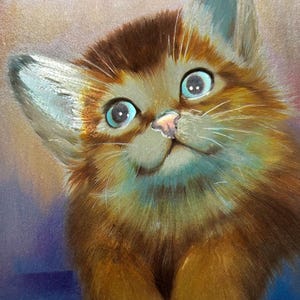 Cat with Butterfly Metallic Postcard: Midcentury Children&#39;s Art (4&quot; x 6&quot;)