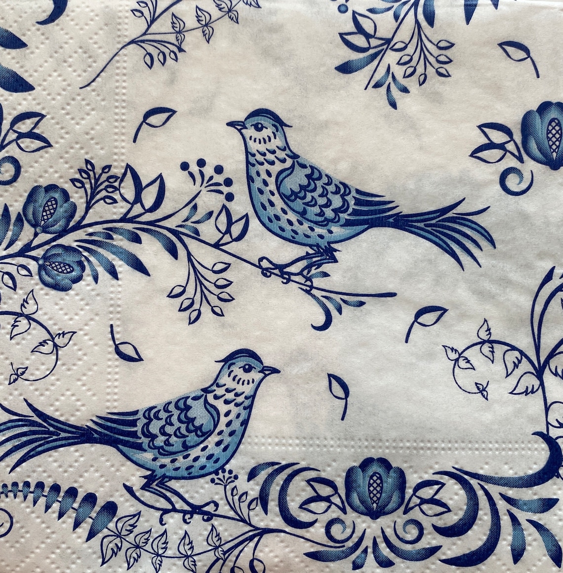 Blue and White Bird Paper Napkins Bird Paper Napkins Blue Etsy