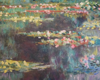 Water Lily Pond, Monet Lilies Paper, Scrapbook Paper, Collage Paper, Gift Wrap Paper, Journal Paper, Two Sheets of Decorative Paper