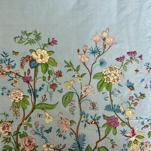 Spring Floral Paper Napkins: Blue Decoupage, Collage (3 Large)
