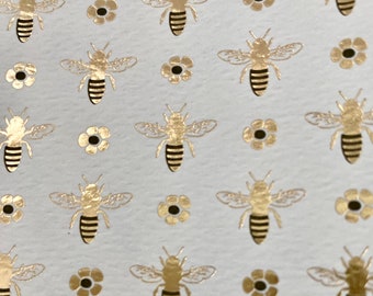 Golden Bees Decoupage Paper: Italian Collage Sheets (5" x 4.25")