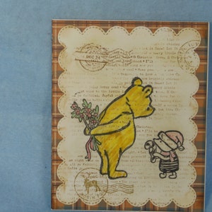 Vintage Winnie de Poeh en Knorretje-Notitiekaarten-