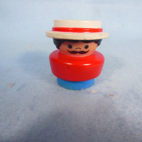 Vintage-Fisher Price-1993-Man with Mustache-Red and White hat