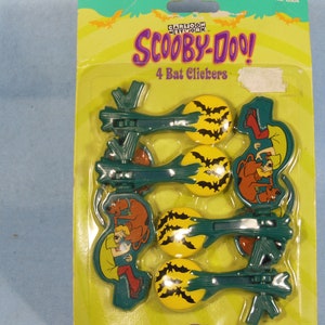 Vintage-1999-Scooby-Doo-4 Bat Clickers-On Original CardHanna Barbara-